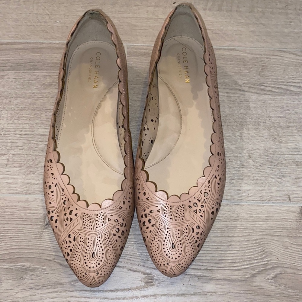 Cole Haan pink paisley flats 8